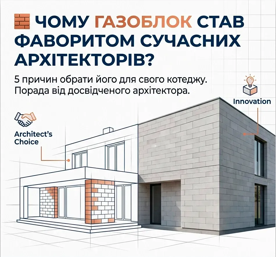 Чому газоблок став фаворитом сучасних архітекторів: п'ять причин обрати його для котеджу