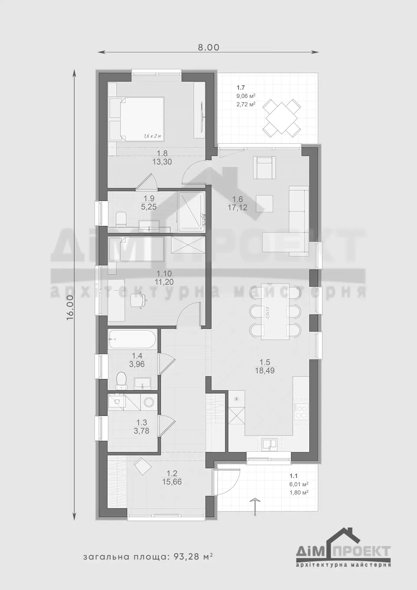 Nord Brick House: план 1-го поверху